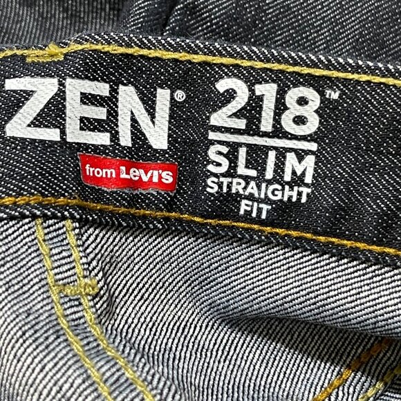 Denizen 218 Slim Straight Fit Jeans 14 Reg Dark Wash Boy's Adjustable Waist - Picture 3 of 6